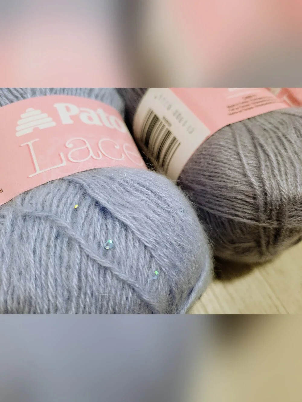 1.45 lb Lot 9 Skeins Patrons Lace Sequin Yarn Moonstone Pale Blue Topaz Amethyst